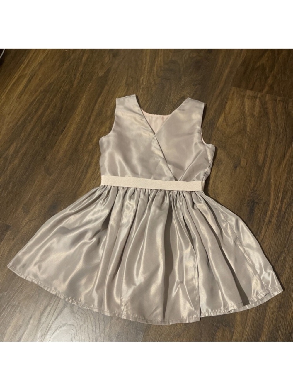 Catherine Malandrino Girls Satin Party Dress capris in Light Gold + Pink new
